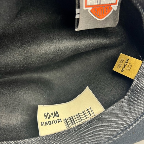 Harley Davidson Black Wool Brim Women’s Cowboy Hat Size Medium Cowgirl - Picture 10 of 11